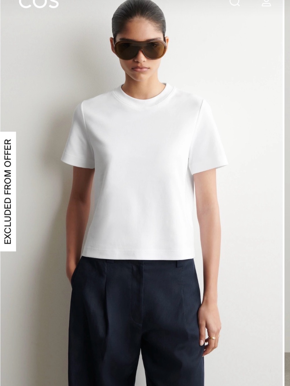 COS White clean cut t shirt  Short-Sleeve Top